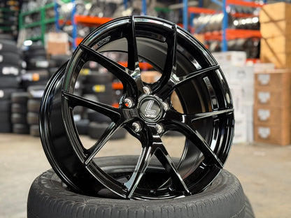 New 18X8.5 ET42 Lenso Jager Dyna Rim (4 wheel) Gloss Black 5X114.3