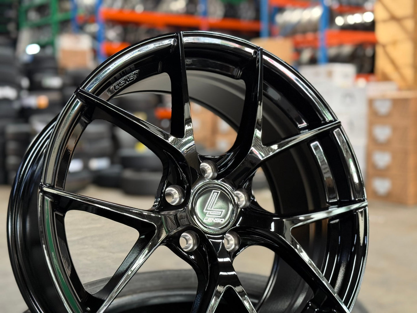 New 18X8.5 ET42 Lenso Jager Dyna Rim (4 wheel) Gloss Black 5X114.3