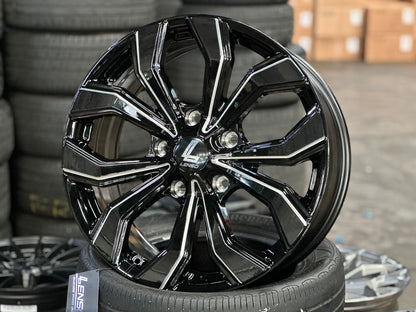New 20X9 ET45 Lenso Jager Eclipse Rim (4 wheel) Gloss Black 5X150
