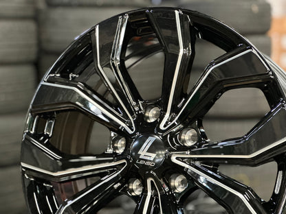 New 20X9 ET45 Lenso Jager Eclipse Rim (4 wheel) Gloss Black 5X150