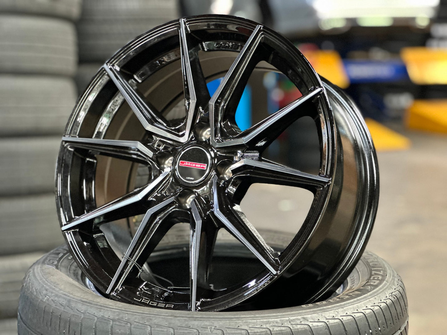 New 15X7 ET35 Lenso Jager Java Rim (4 wheel) Gloss Black 4X100