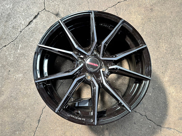 New 15X7 ET35 Lenso Jager Java Rim (4 wheel) Gloss Black 4X100