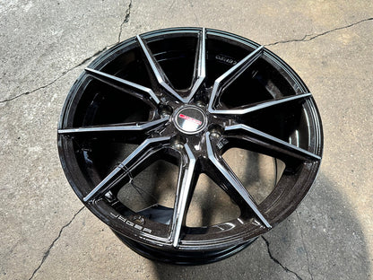 New 15X7 ET35 Lenso Jager Java Rim (4 wheel) Gloss Black 4X100