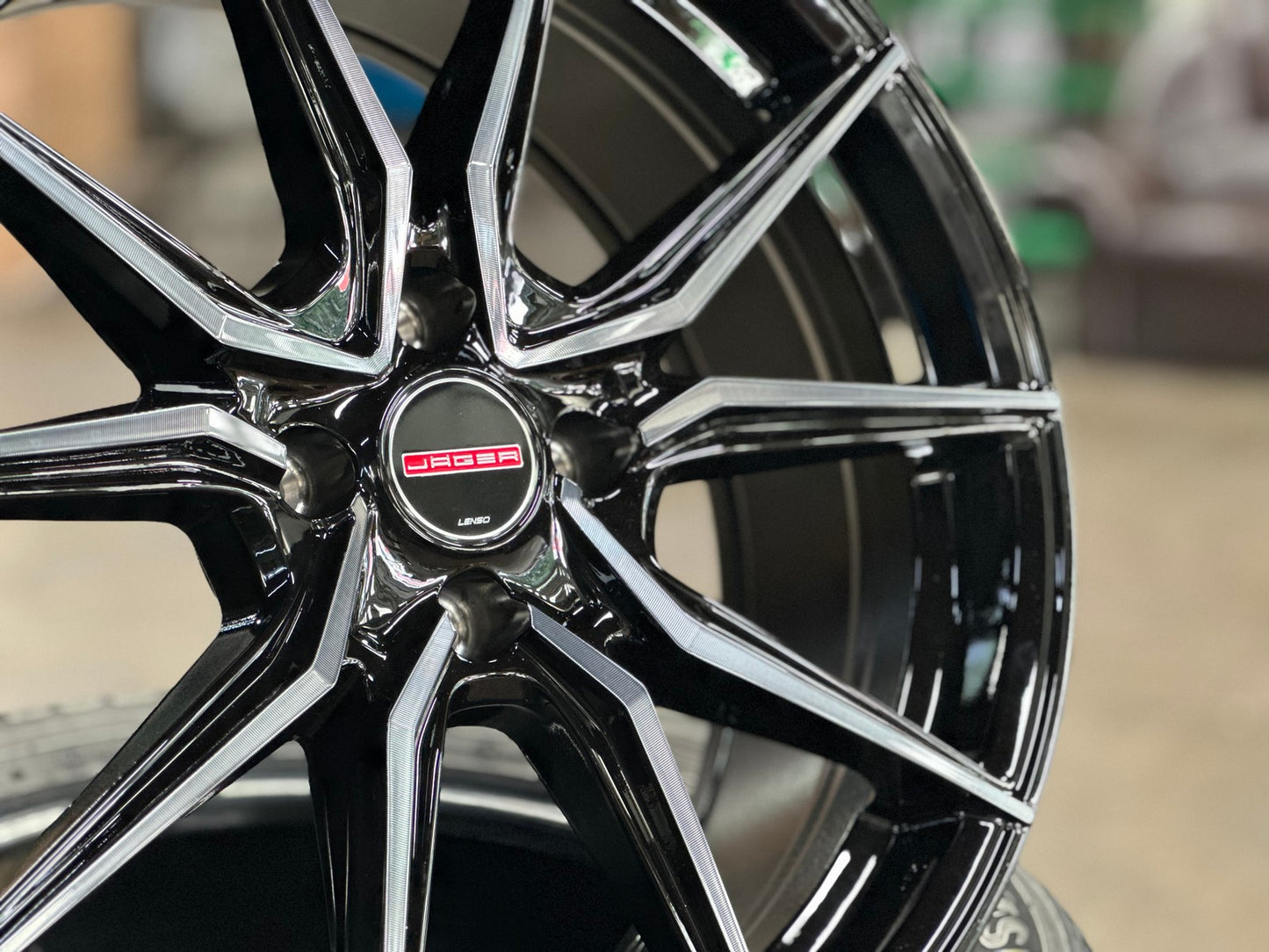 New 17X7.5 ET38 Lenso Jager Java Rim (4 wheel) Gloss Black 4X100