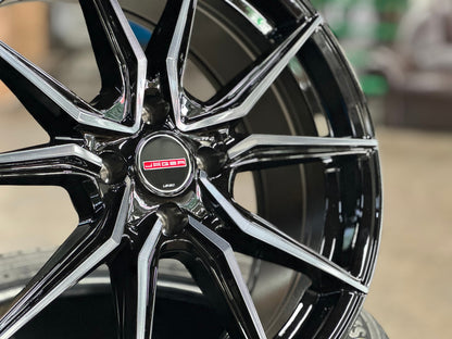New 17X7.5 ET38 Lenso Jager Java Rim (4 wheel) Gloss Black 4X100