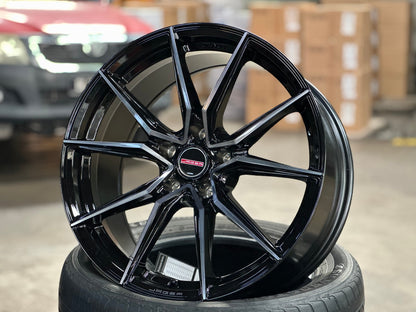 New 18X8.5 ET35 Lenso Jager Java Rim (4 wheel) Gloss Black 5X114.3