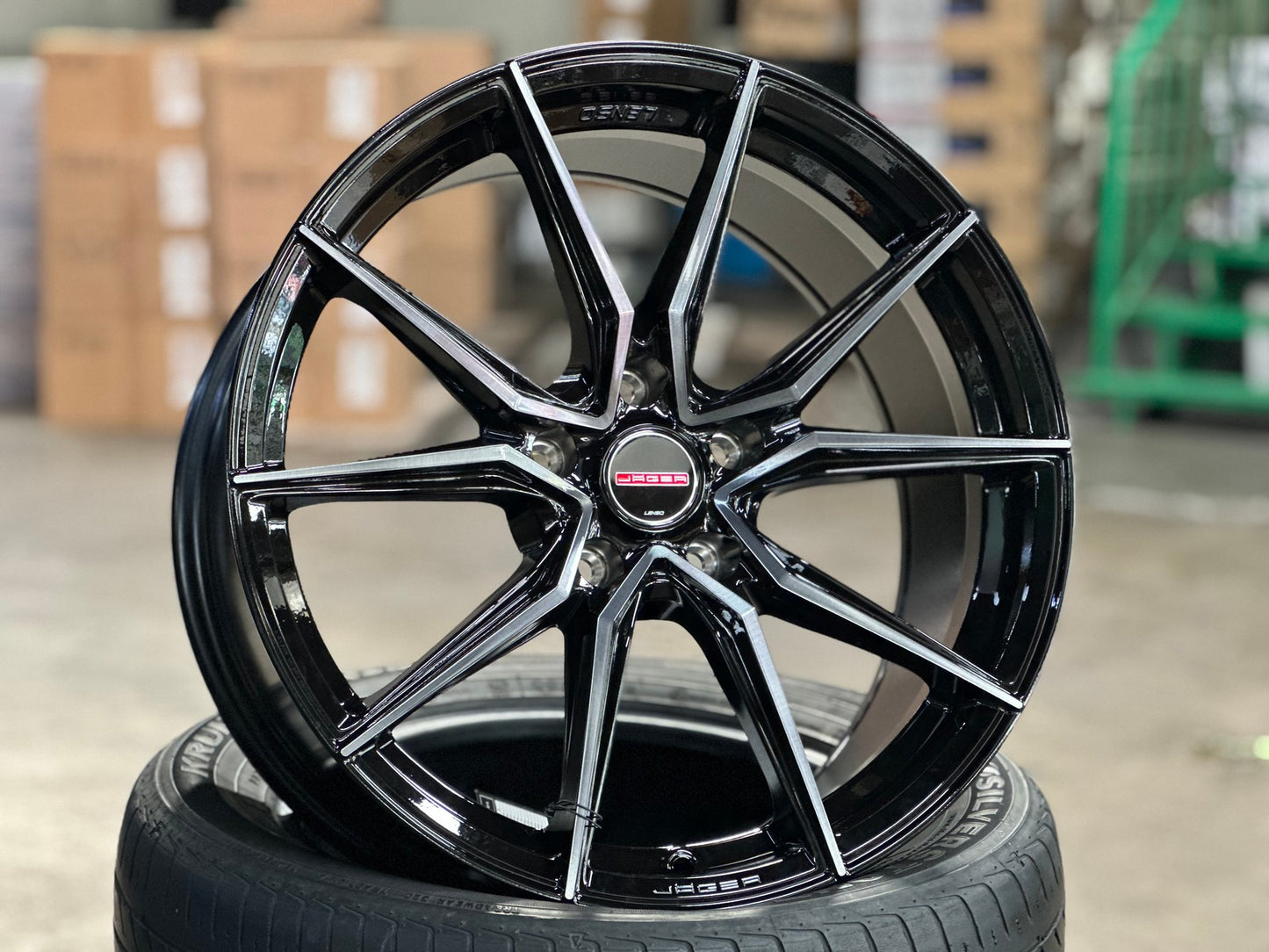 New 18X8.5 ET35 Lenso Jager Java Rim (4 wheel) Gloss Black 5X114.3