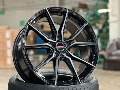 New 18X8.5 ET35 Lenso Jager Java Rim (4 wheel) Gloss Black 5X114.3