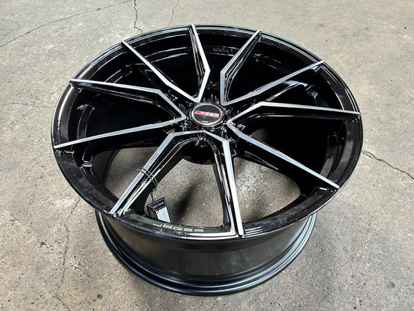 New 18X8.5 ET35 Lenso Jager Java Rim (4 wheel) Gloss Black 5X114.3