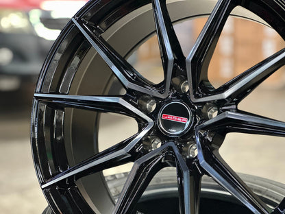 New 18X8.5 ET35 Lenso Jager Java Rim (4 wheel) Gloss Black 5X114.3