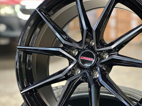New 18X8.5 ET35 Lenso Jager Java Rim (4 wheel) Gloss Black 5X114.3