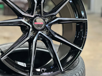New 18X8.5 ET35 Lenso Jager Java Rim (4 wheel) Gloss Black 5X114.3