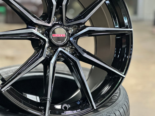 New 18X8.5 ET35 Lenso Jager Java Rim (4 wheel) Gloss Black 5X114.3