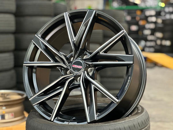 New 18X8 ET45 Lenso Jager Kami Rim (4 wheel) Matt Black 5X100