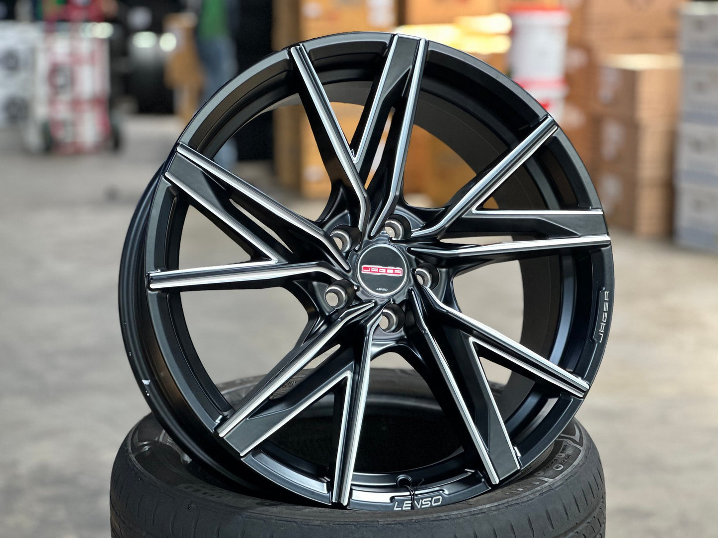 New 18X8 ET45 Lenso Jager Kami Rim (4 wheel) Matt Black 5X100