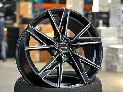 New 18X8 ET45 Lenso Jager Kami Rim (4 wheel) Matt Black 5X100