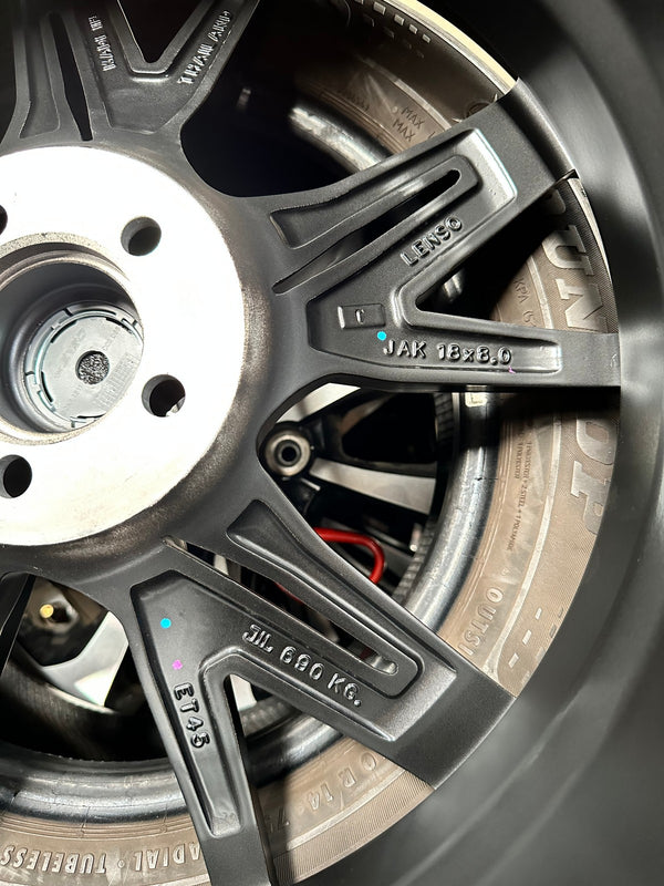 New 18X8 ET45 Lenso Jager Kami Rim (4 wheel) Matt Black 5X100