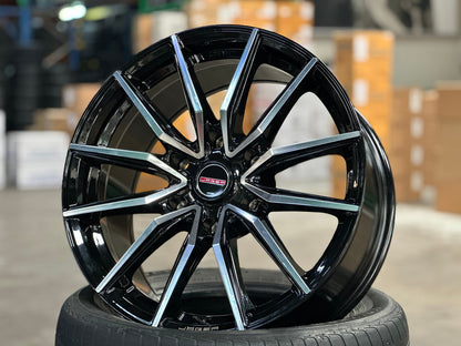 New 18X8.5 ET40 Lenso Jager Onix Rim (4 wheel) Gloss Black PF 6X139.7