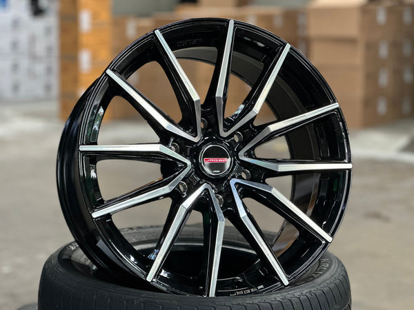 New 18X8.5 ET40 Lenso Jager Onix Rim (4 wheel) Gloss Black PF 6X139.7