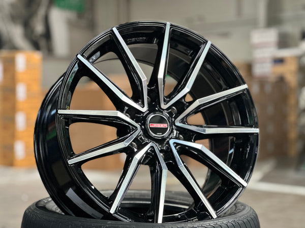 New 18X8.5 ET40 Lenso Jager Onix Rim (4 wheel) Gloss Black PF 6X139.7