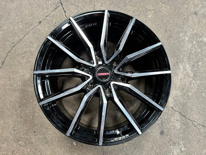 New 18X8.5 ET40 Lenso Jager Onix Rim (4 wheel) Gloss Black PF 6X139.7