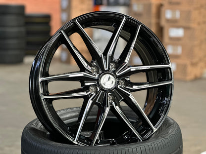 New 17X7 ET40 Lenso Jager Quinta Rim (4 wheel) Gloss Black 5X114.3