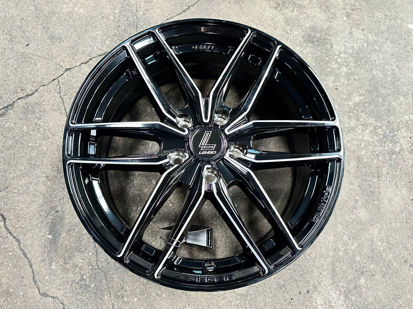 New 17X7 ET40 Lenso Jager Quinta Rim (4 wheel) Gloss Black 5X114.3
