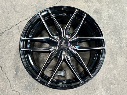 New 17X7 ET40 Lenso Jager Quinta Rim (4 wheel) Gloss Black 5X114.3
