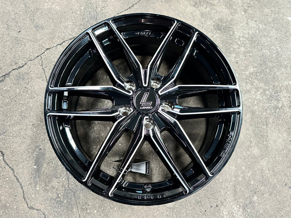 New 17X7 ET40 Lenso Jager Quinta Rim (4 wheel) Gloss Black 5X114.3