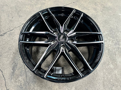 New 17X7 ET40 Lenso Jager Quinta Rim (4 wheel) Gloss Black 5X114.3