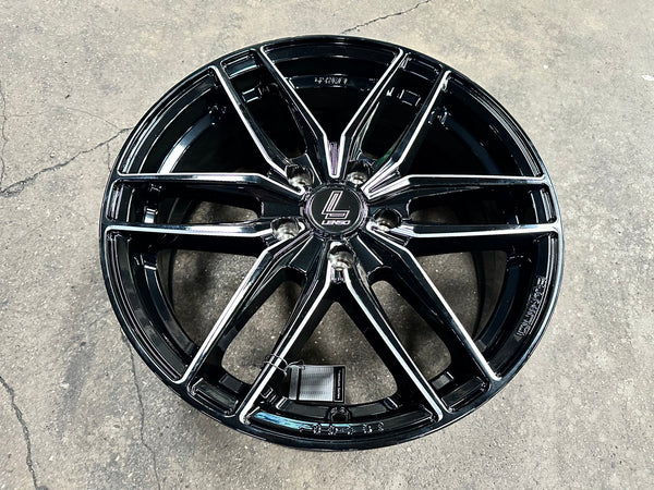 New 17X7 ET40 Lenso Jager Quinta Rim (4 wheel) Gloss Black 5X114.3