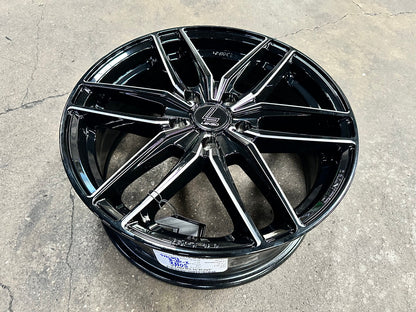 New 17X7 ET40 Lenso Jager Quinta Rim (4 wheel) Gloss Black 5X114.3
