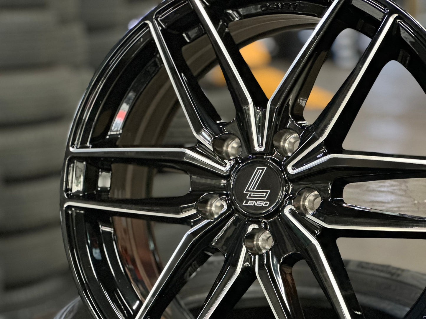 New 17X7 ET40 Lenso Jager Quinta Rim (4 wheel) Gloss Black 5X114.3