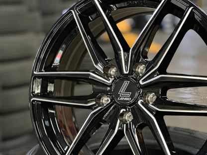 New 17X7 ET40 Lenso Jager Quinta Rim (4 wheel) Gloss Black 5X114.3