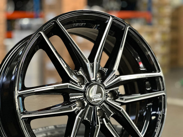 New 17X7 ET40 Lenso Jager Quinta Rim (4 wheel) Gloss Black 5X114.3
