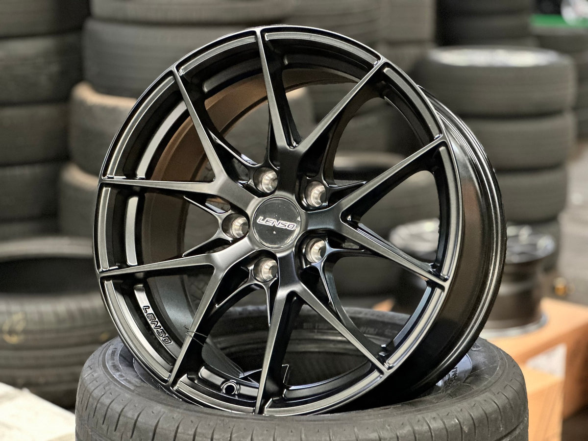 New 17X8 ET38 Lenso JD2 Dyna Rim (4 wheel) Matt Black 5X114.3