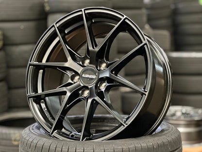 New 17X8 ET38 Lenso JD2 Dyna Rim (4 wheel) Matt Black 5X114.3