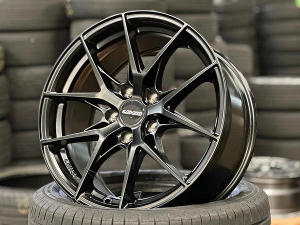 New 17X8 ET38 Lenso JD2 Dyna Rim (4 wheel) Matt Black 5X114.3