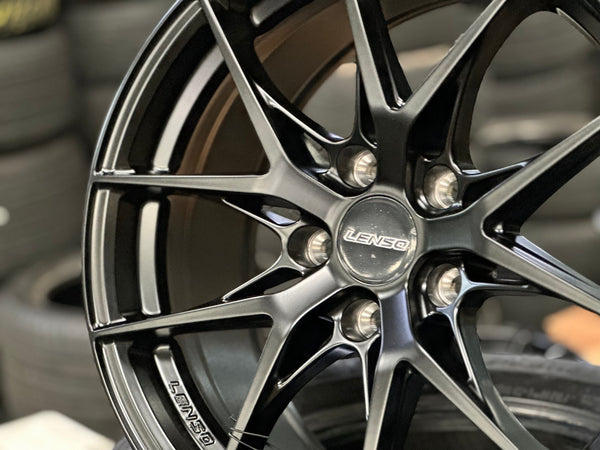 New 17X8 ET38 Lenso JD2 Dyna Rim (4 wheel) Matt Black 5X114.3