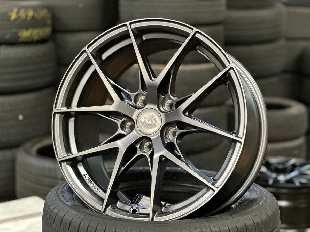 New 17X8 ET38 Lenso JD2 Dyna Rim (4 wheel) Matt Gunmetal 5X114.3