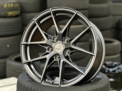 New 17X8 ET38 Lenso JD2 Dyna Rim (4 wheel) Matt Gunmetal 5X114.3