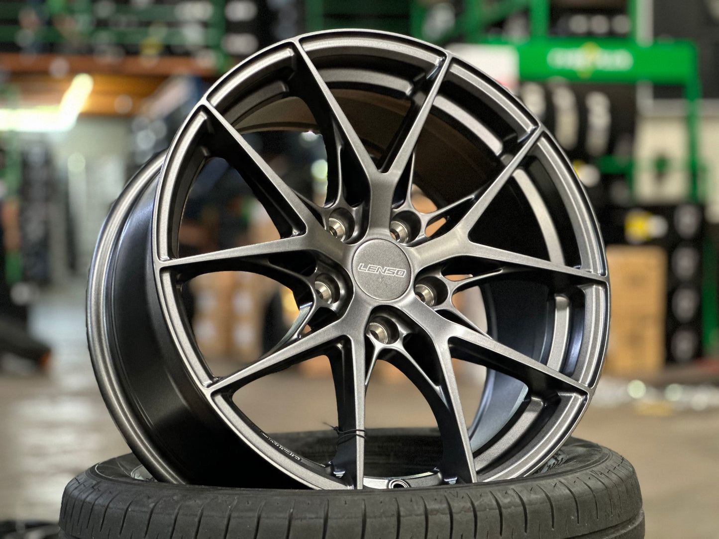 New 17X8 ET38 Lenso JD2 Dyna Rim (4 wheel) Matt Gunmetal 5X114.3