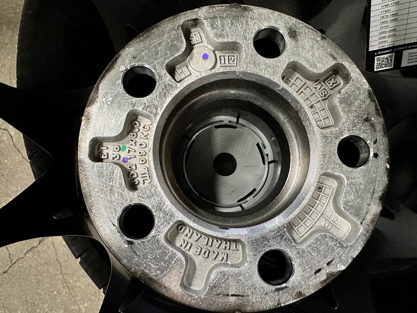 New 17X8 ET38 Lenso JD2 Dyna Rim (4 wheel) Matt Gunmetal 5X114.3