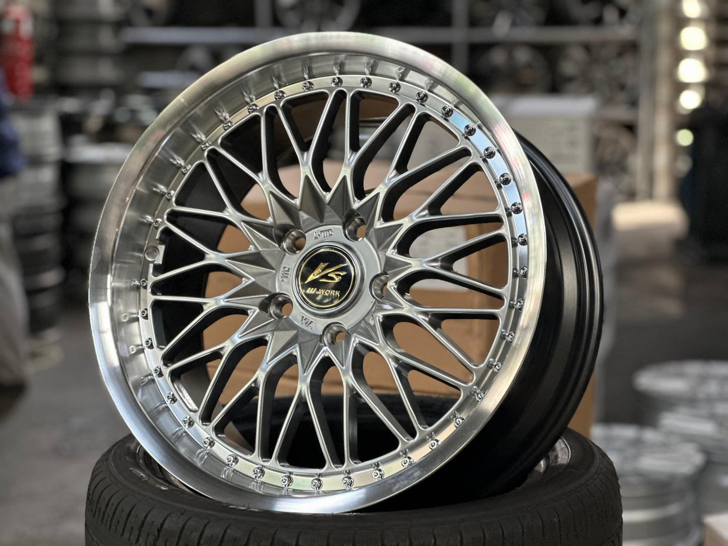 New 18X8.5 ET35 Work DesignRim (4 wheel) Hyper Black 5X120