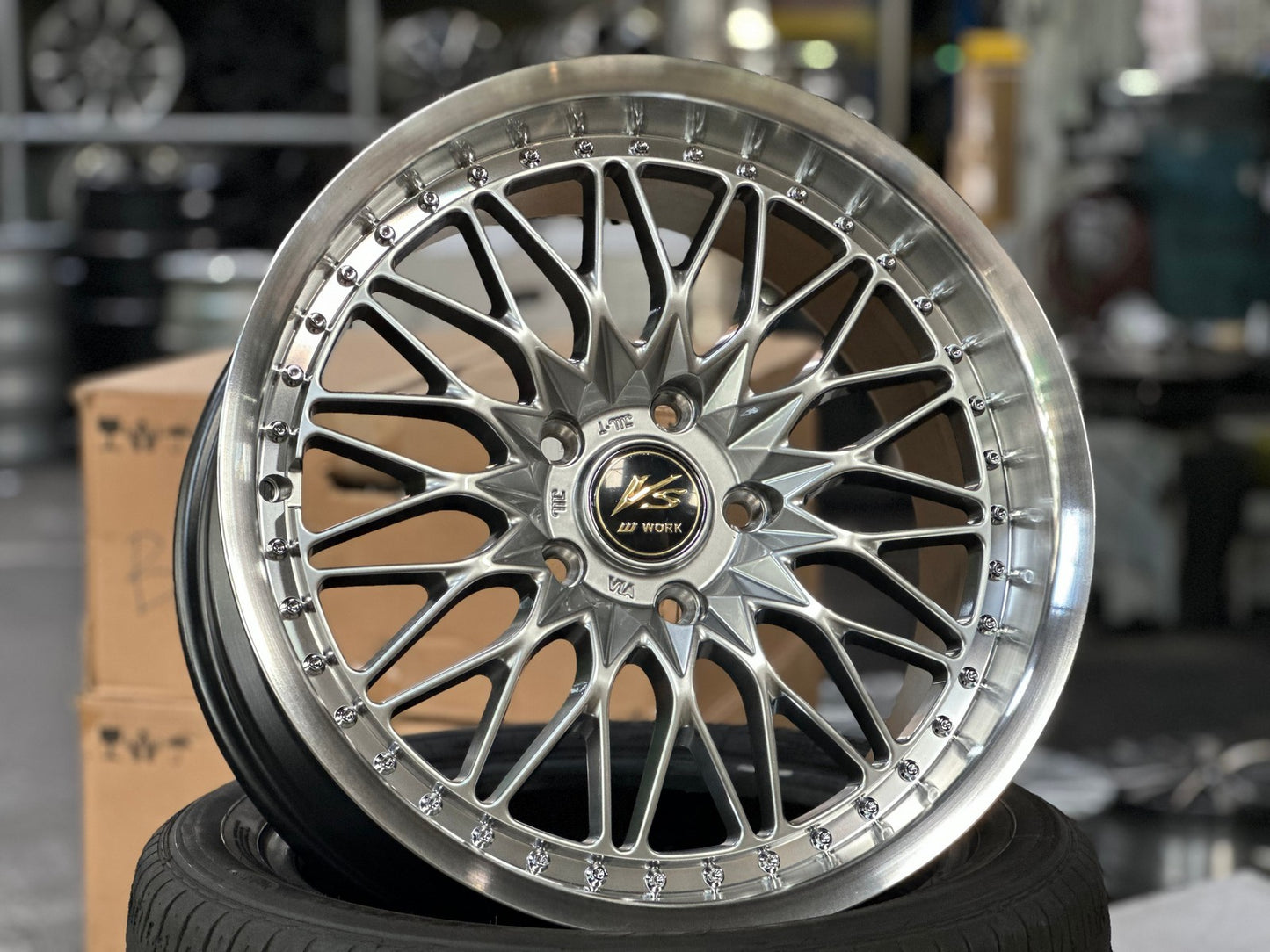 New 18X8.5 ET35 Work DesignRim (4 wheel) Hyper Black 5X120