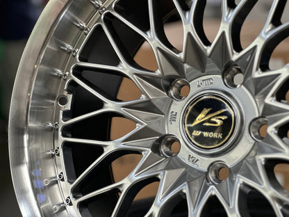 New 18X8.5 ET35 Work DesignRim (4 wheel) Hyper Black 5X120