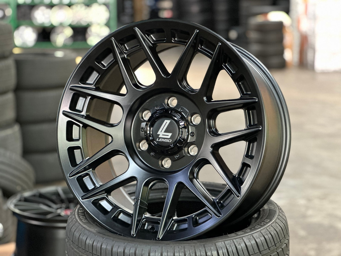 New 18X9 ET18 Lenso M1GRim (4 wheel) Matt Black 6X139.7
