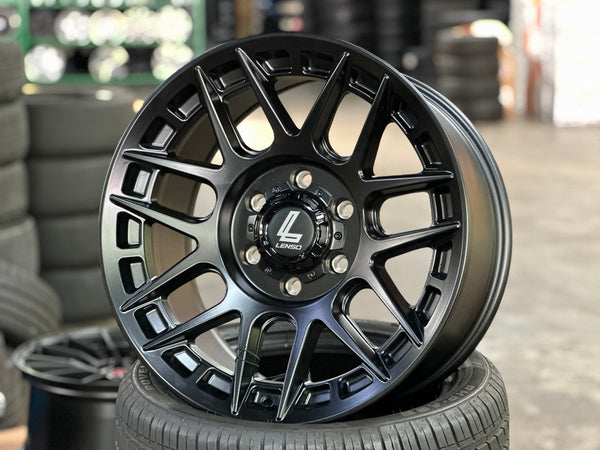 New 18X9 ET18 Lenso M1GRim (4 wheel) Matt Black 6X139.7