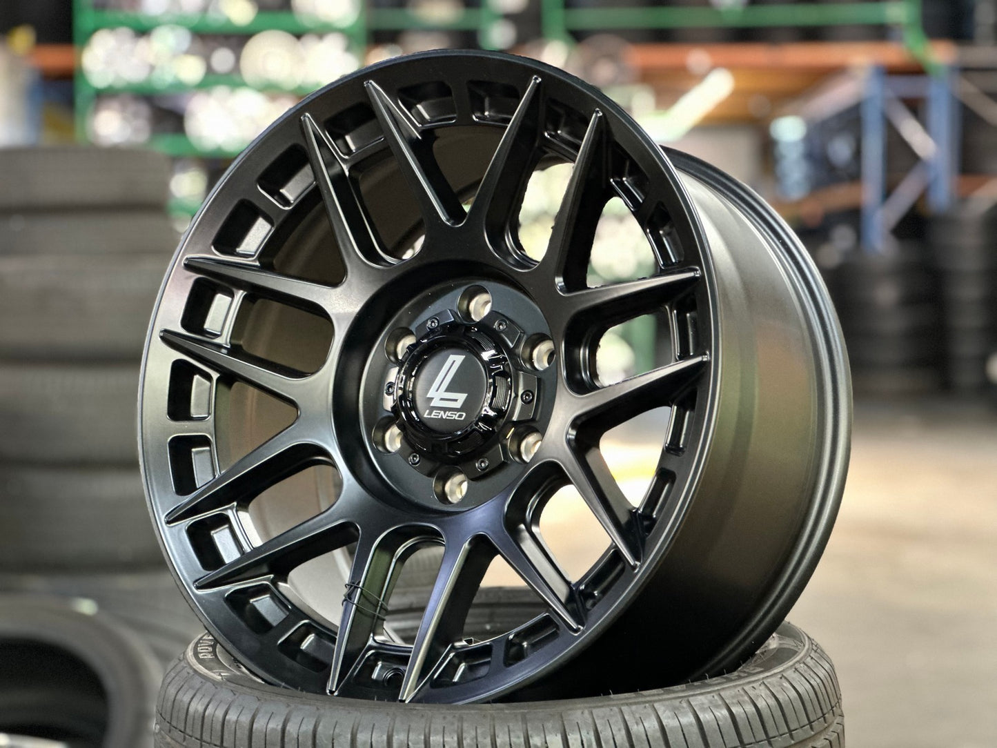 New 18X9 ET18 Lenso M1GRim (4 wheel) Matt Black 6X139.7