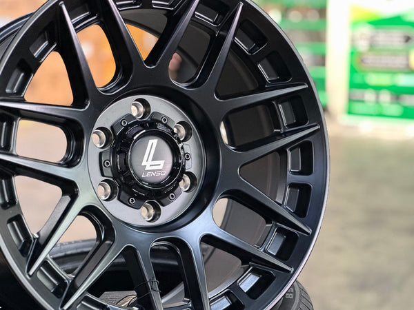 New 18X9 ET18 Lenso M1GRim (4 wheel) Matt Black 6X139.7
